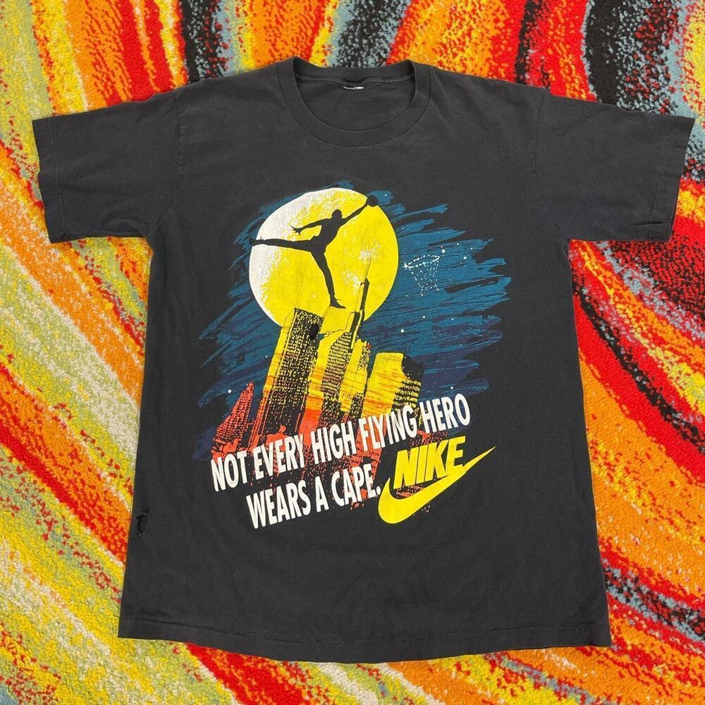 Vintage Nike Jordan "Not Every Hero Wears A Cape" 90s Graphic Tee